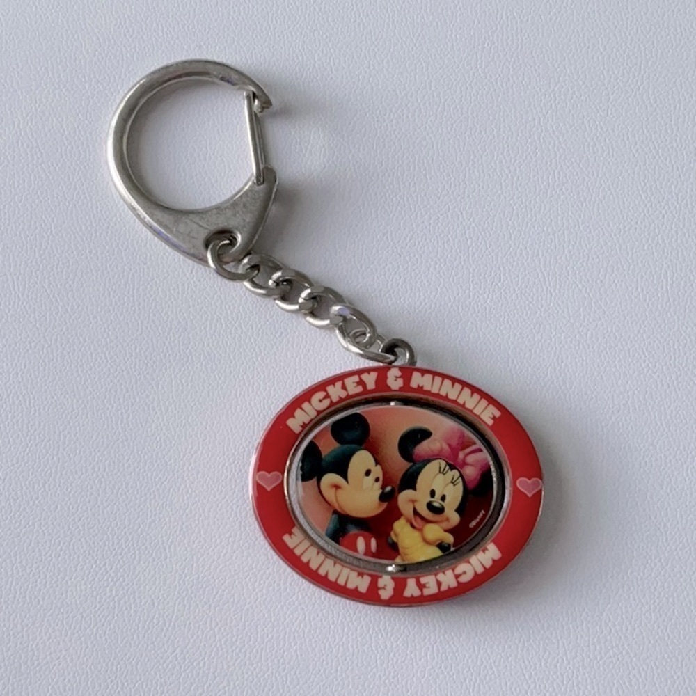 Vintage Disney Mickey and Minnie Spinning Keychain - Picture 2 of 3